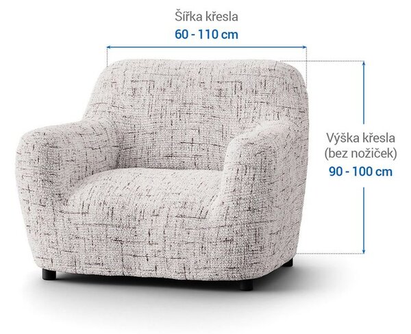 Bielastické poťahy VITTORIA smotanová kreslo (š. 60 - 110 cm)