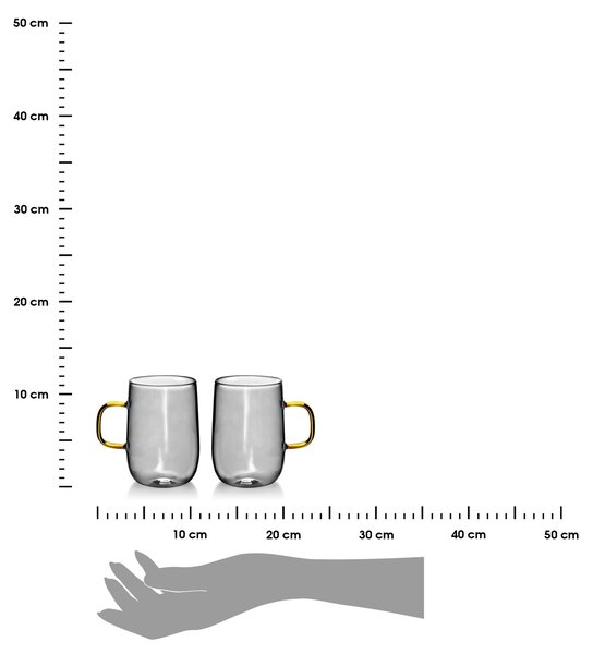 Sklenený hrnček Peter 400 ml sada 2ks