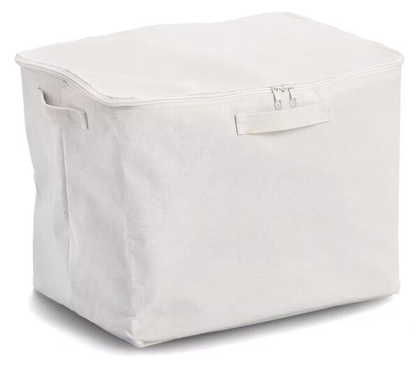 Zeller Present Úložný textilný box so zipsom na uloženie textilu CREAM, 38 × 27 × 27 cm
