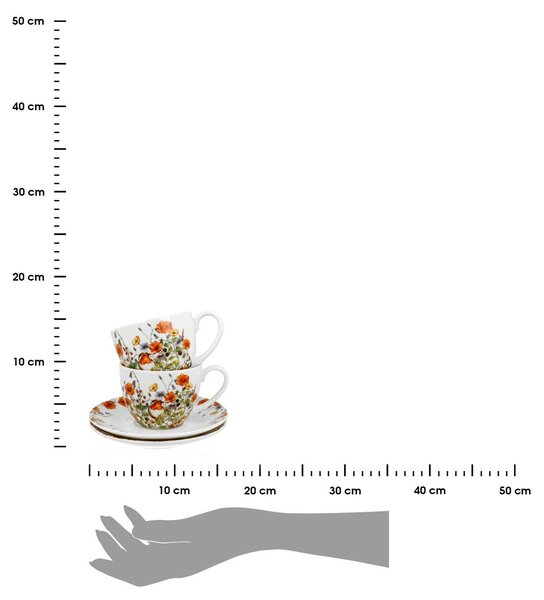 Porcelánová šálka s podšálkou Wild Birds 280 ml sada 2ks