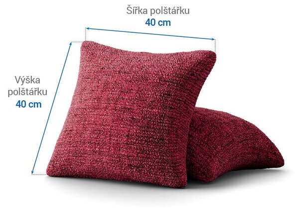 Bielastické poťahy VITTORIA bordó obliečky na vankúšiky 2 ks (40 x 40 cm)