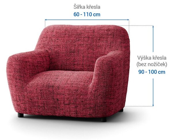 Bielastické poťahy VITTORIA bordó kreslo (š. 60 - 110 cm)