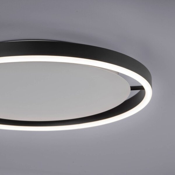 LED stropné svietidlo Ritus, Ø 39,3 cm, antracitová farba
