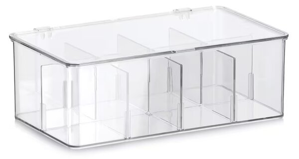 Zeller Present Organizér na čaj / úložný box, 8 priehradiek FACHER, 27,5 x 16,5 x 9,5 cm