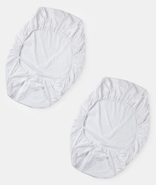 Sinsay - Bavlnené prestieradlá s gumou z odolnej tkaniny 2 pack - biela