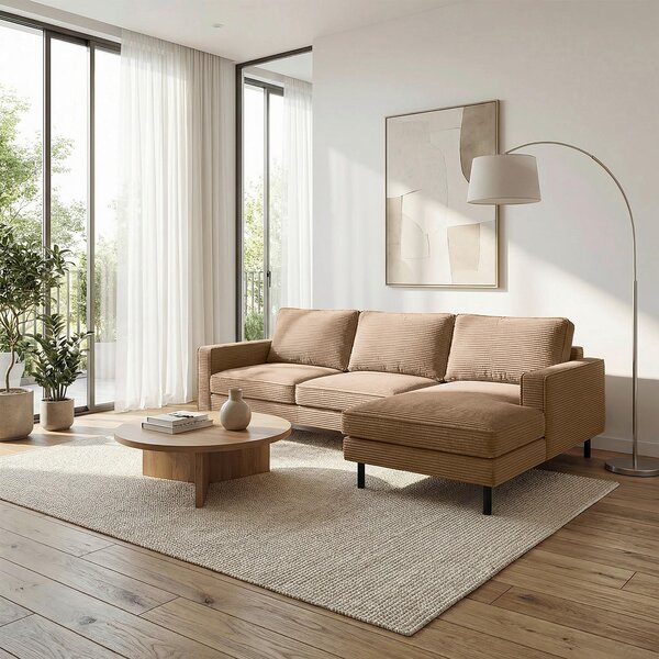 ROHOVÁ SEDAČKA, textil, svetlohnedá Livetastic - Sedačky, Online Only