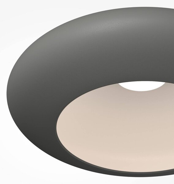 Stropné LED svetlo Aros, tmavošedé, Ø 40 cm, kov, 3 000 K, Hliník / sivá / zinok, Obývacia izba / jedáleň, Hliník, Závesné svietidlo