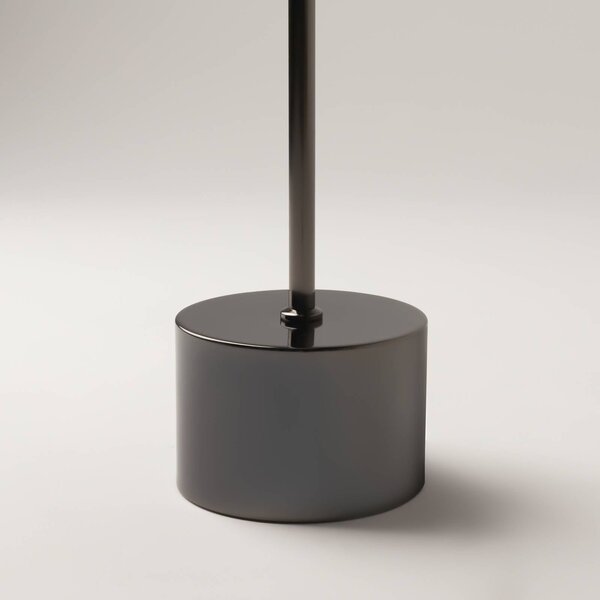 LED stojacia lampa DOUBLE MOON, čierna/dymovo sivá, výška 146 cm, Hliník / sivá / zinok, Obývacia izba / jedáleň, kov, Moderný, Stojaca lampa
