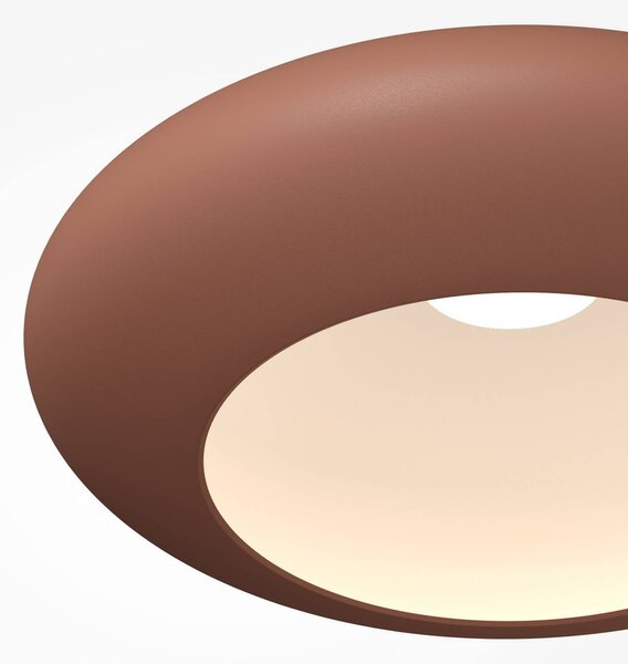 Stropné LED svetlo Aros, medená farba, Ø 40 cm, kov, 3 000 K, Meď, Obývacia izba / jedáleň, Hliník, Závesné svietidlo