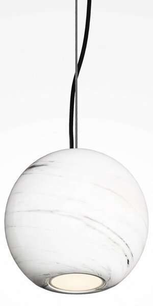 Závesné svietidlo BASIC TEXTURE, biele, Ø 12 cm, mramor, GU10, Biela / opálová, Obývacia izba / jedáleň, Kameň, Moderný, Závesné svietidlo