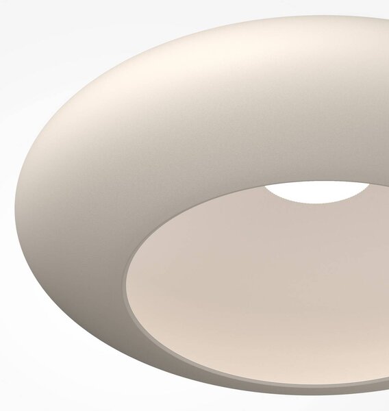 Stropné LED svetlo Aros, biele, Ø 40 cm, kov, 3 000 K, Biela / opálová, Obývacia izba / jedáleň, Hliník, Závesné svietidlo