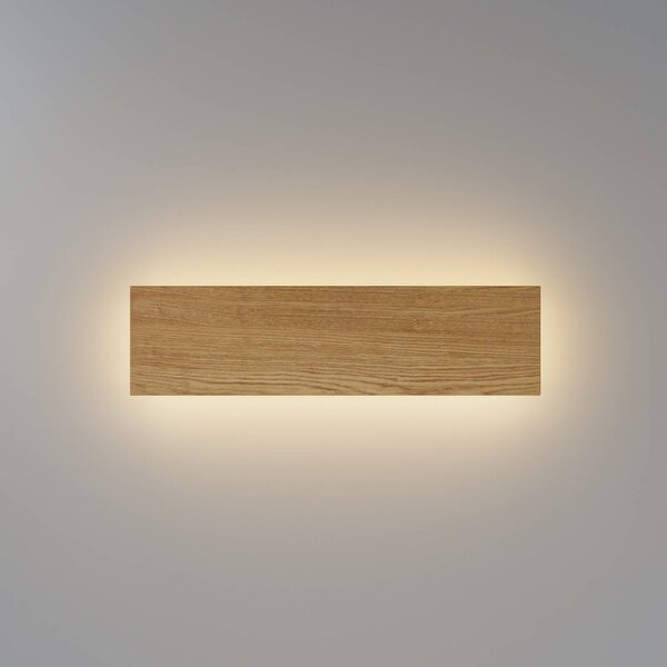 LED nástenné svetlo BASIC TEXTURE, drevo, šírka 30 cm,, Svetlé drevo, Obývacia izba / jedáleň, Drevo, Moderný, Nástenné svietidlo