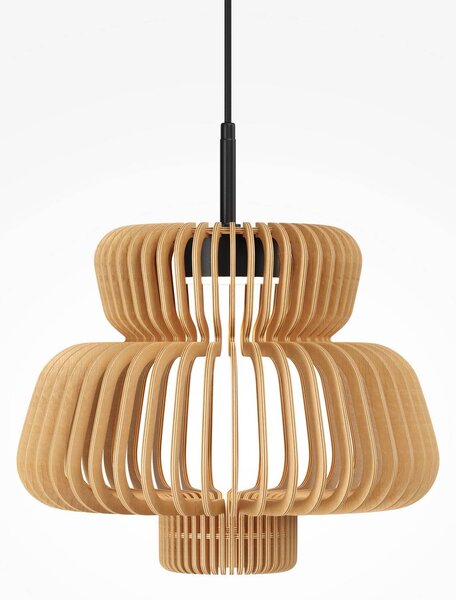 LED závesné svietidlo Namiki, Ø 35 cm, drevo, 14 W, Svetlé drevo, Obývacia izba / jedáleň, Drevo, Moderný, Závesné svietidlo