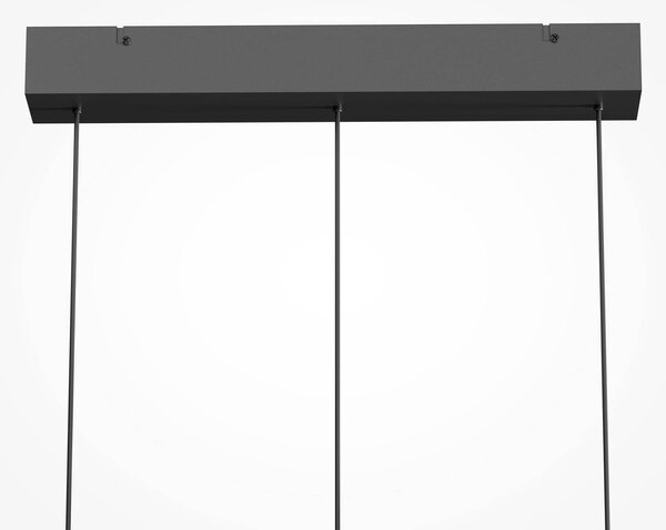 LED závesné svietidlo FLOAT, číra/čierna, 3-pl., 68 cm, sklo/kov, Jasné / priehľadné, Obývacia izba / jedáleň, Sklo, Moderný, Závesné svietidlo
