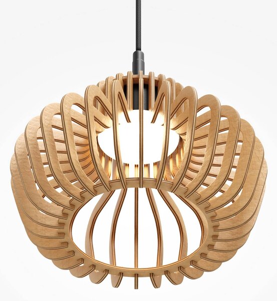 LED závesné svietidlo Namiki, Ø 27 cm, drevo, 14 W, Svetlé drevo, Obývacia izba / jedáleň, Drevo, Moderný, Závesné svietidlo