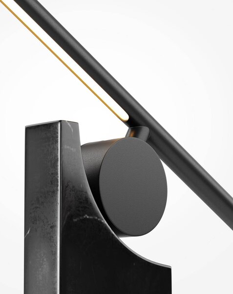 Stolová LED lampa MONUMENTO, čierna, 42 cm, mramor/kov, Čierna, Obývacia izba / jedáleň, Kameň, Moderný