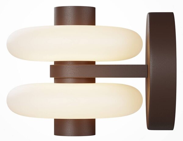 LED nástenné svetlo Nuvem, hnedá, opálové sklo, výška 15 cm, stmievateľné, Hnedá / hrdzavá, Obývacia izba / jedáleň, Sklo, Moderný, Nástenné svietidlo