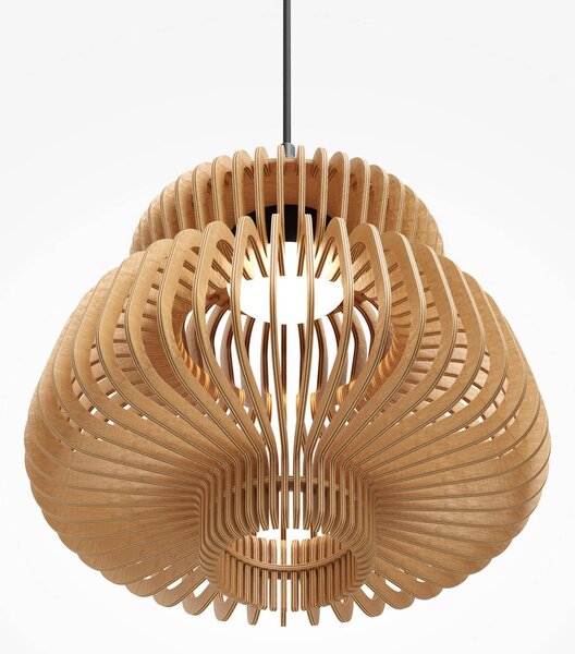 LED závesné svietidlo Namiki, Ø 35 cm, drevo, 14 W, Svetlé drevo, Obývacia izba / jedáleň, Drevo, Moderný, Závesné svietidlo