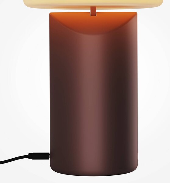Stolová LED lampa na batérie Topo, červená, výška 20 cm, kovová, s stmievačom, Červená, Obývacia izba / jedáleň, kov, Moderný, Stojacie svietidlo