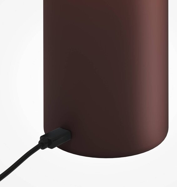 Stolová LED lampa na batérie Topo, červená, výška 20 cm, kovová, s stmievačom, Červená, Obývacia izba / jedáleň, kov, Moderný, Stojacie svietidlo