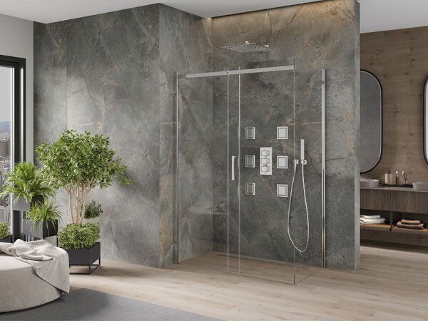 Mexen Omega posuvná sprchová kabína 160 x 90 cm, transparentná, chróm - 825-160-090-01-00