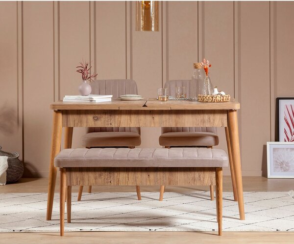 Kalune Design Jedálenský set Vina 4D borovica atlantická/béžový