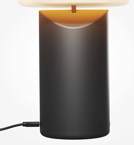 Stolová LED lampa na batérie Topo, čierna, výška 20 cm, kovový stmievač, Čierna, Obývacia izba / jedáleň, kov, Moderný, Stojacie svietidlo