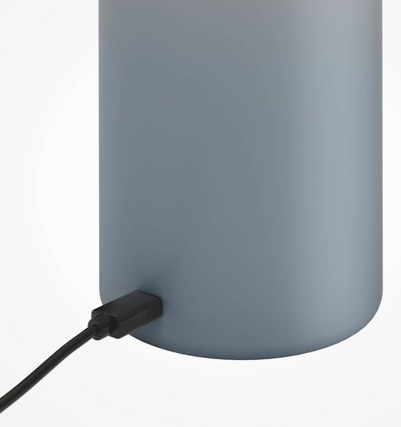 Stolová LED lampa na batérie Topo, svetlo modrá, výška 20 cm, kovová, s, Modrá, Obývacia izba / jedáleň, kov, Moderný, Stojacie svietidlo