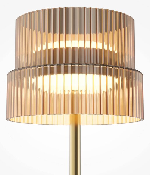 Stolová LED lampa SCALA, hnedá/bronzová, výška 24 cm, sklo, stmievač, Hnedá / hrdzavá, Obývacia izba / jedáleň, Sklo, Moderný, Stojacie svietidlo