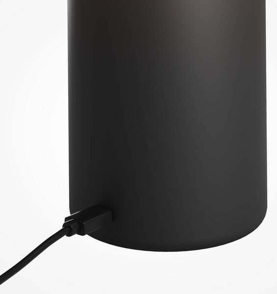 Stolová LED lampa na batérie Topo, čierna, výška 20 cm, kovový stmievač, Čierna, Obývacia izba / jedáleň, kov, Moderný, Stojacie svietidlo