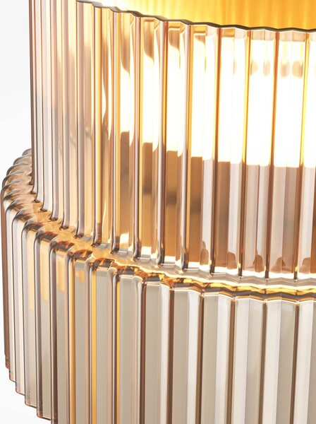 Stropné LED svetlo SCALA, hnedé/bronzové, Ø 15 cm, sklo, stmievateľné, Hnedá / hrdzavá, Obývacia izba / jedáleň, Sklo, Moderný, Stropné svetlo polkruhové s priestorom
