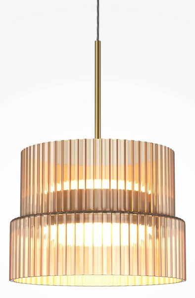 LED závesné svietidlo SCALA, hnedé/bronzové, Ø 15 cm, sklo, stmievateľné, Hnedá / hrdzavá, Obývacia izba / jedáleň, Sklo, Moderný, Závesné svietidlo