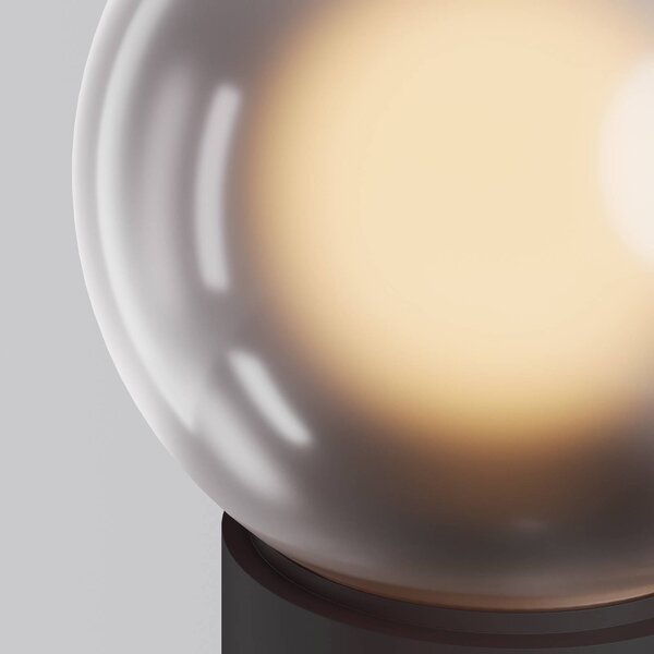 Stolová LED lampa na batérie Elyra, hnedá, výška 20 cm, IP54, stmievač, Hnedá / hrdzavá, Obývacia izba / jedáleň, Sklo, Moderný, Stojacie svietidlo