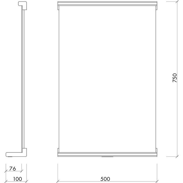 Nástenné zrkadlo s poličkou s dreveným rámom 50x75 cm Lun – noo.ma