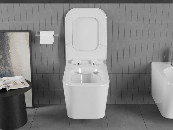 Mexen Teo misa WC Rimless s doskou s pomalým zatváraním slim, duroplast, biela lesklá - 30850700