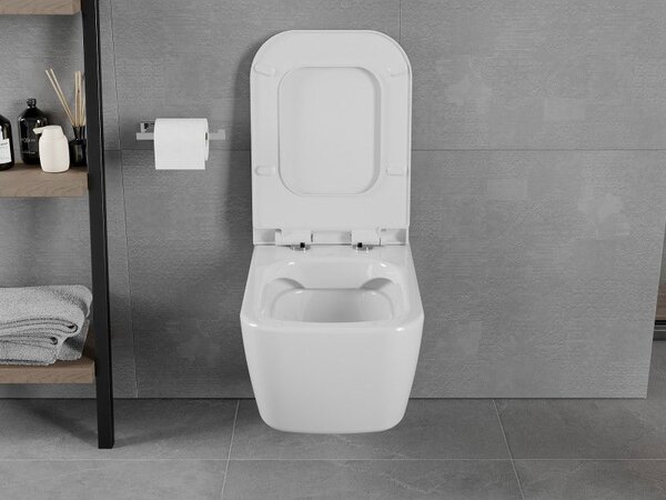 Mexen Elis miska wc Rimless s doskou s pomalým zatváraním slim, duroplast, biela lesklá - 30910700