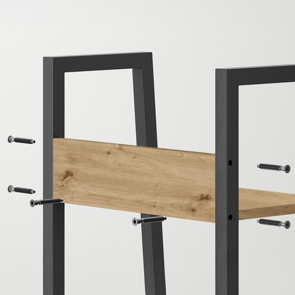 Dekorstudio Regál do obývačky LLS109B88 z dreva a kovu 33×30×170 cm - dub artisan