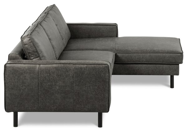 ROHOVÁ SEDAČKA, textil, koža, tmavosivá Livetastic - Sedačky, Online Only