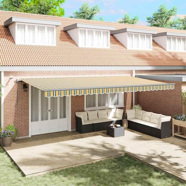Maison Exclusive - Textília na slnečník s Zelená a žltá 600 × 300 cm Polyester