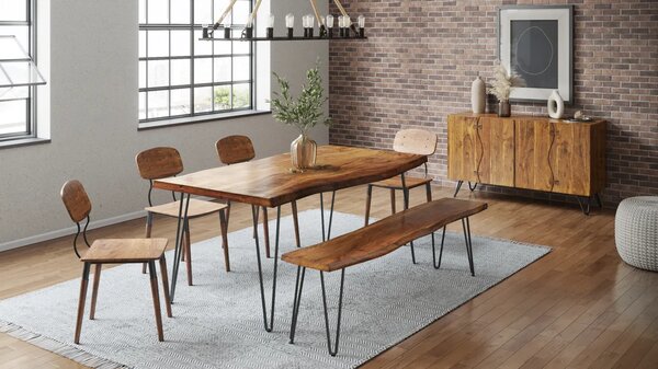 LivinHill Komoda Avola 137 cm z masívu čierna/orech