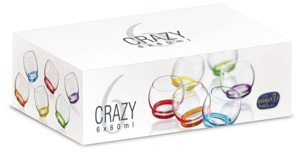 BOHEMIA CRAZY POHÁRE 60ML SADA 6 KS