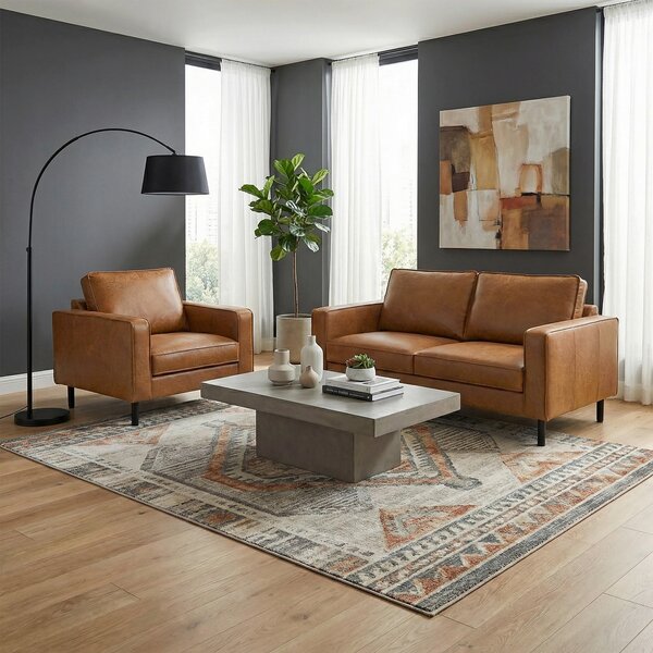 DVOJMIESTNA POHOVKA, koňaková, pravá koža Livetastic - Sedačky, Online Only