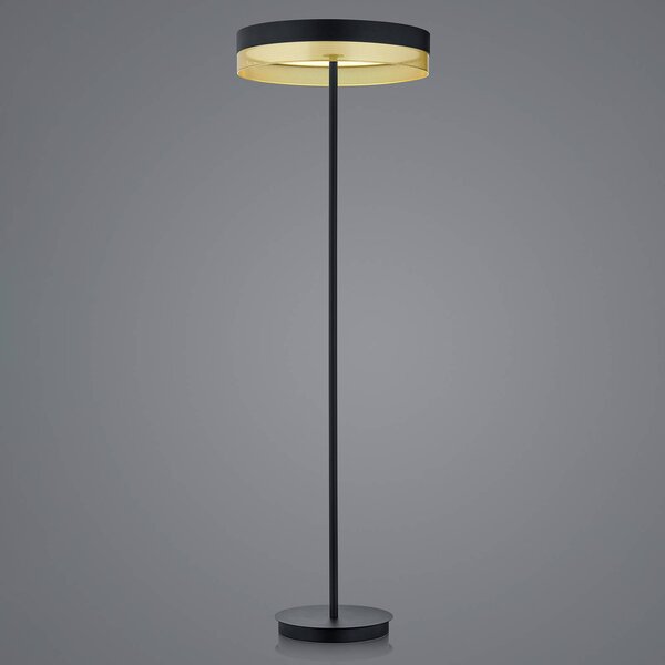 LED stojacia lampa Mesh, dotykový stmievač, čierna/zlatá