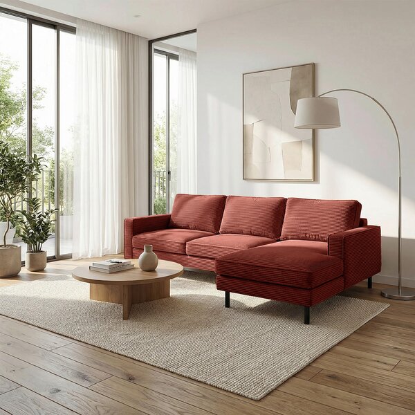 ROHOVÁ SEDAČKA, textil, červená Livetastic - Sedačky, Online Only