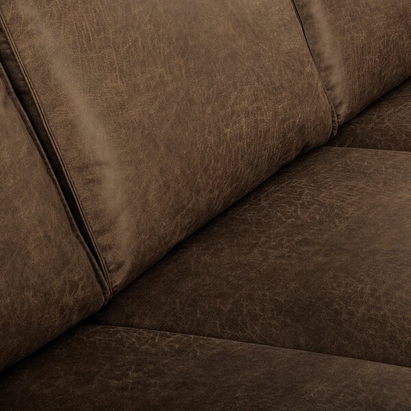 ROHOVÁ SEDAČKA, textil, koža, tmavohnedá Livetastic - Sedačky, Online Only