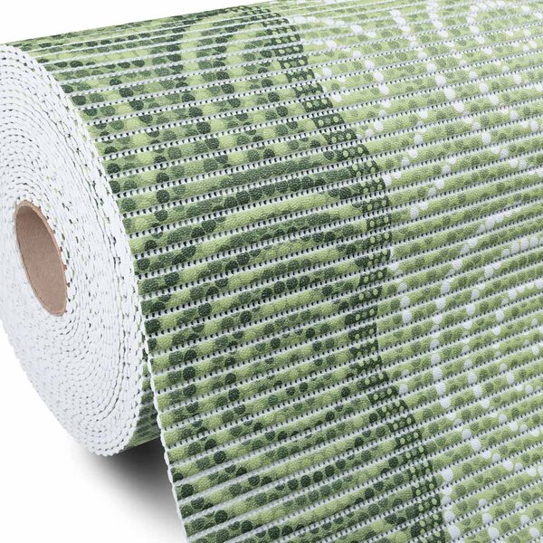 Kúpeľňová penová rohož / predložka PRO-044 Zelené kruhy a vlnky - metráž šírka 65 cm