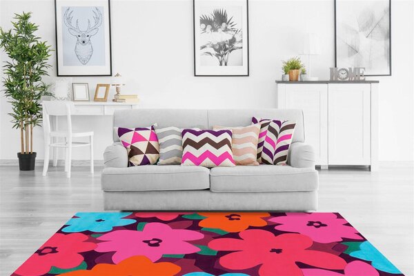 PLOCHO TKANÝ KOBEREC, 140/200 cm viacfarebná, pink - Online Only bytové doplnky, Online Only