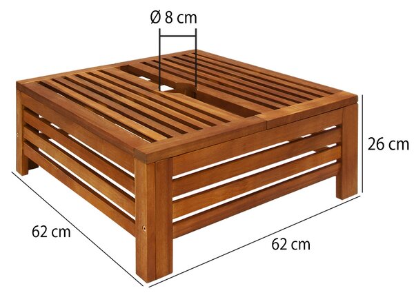 Kryt stojanu na slnečník 62x62x26 cm - agát