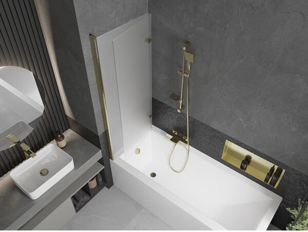 Mexen Castor sprchová zábrana 2-dielna 120 x 150 cm, mrazivá, zlatá - 892-120-002-50-30