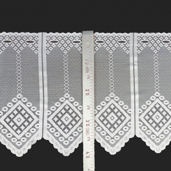 Vitrážová žakárová záclona biela 40,60 cm 1524 Ervi metráž
